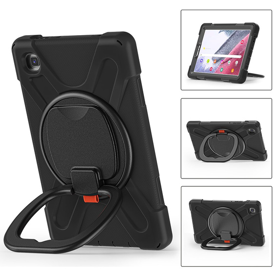 Etui dla dzieci do Samsung Galaxy Tab A7 Lite, pancerne z paskiem, Czarne