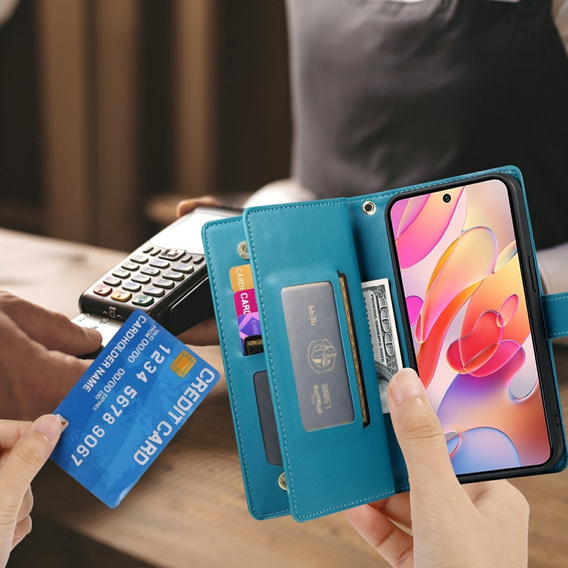 Etui z klapką do Samsung Galaxy A56 5G, Wallet Zipper Pocket, niebieskie