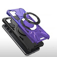 Etui do Samsung Galaxy S24, pancerne z podstawką i blaszką do uchwytu, fioletowe