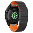 Pasek Silikonowy QuickFit do Garmin Fenix 26mm, Czarny / Pomarańczowy