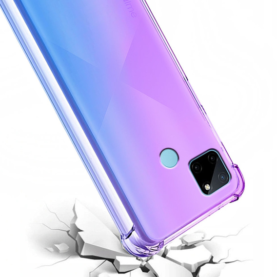 Etui Gradient Dropproof do Realme C21Y / C25Y, Fioletowe / Niebieskie + szkło