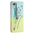 Etui z klapką do Nokia C12 4G, Wallet, Feather niebieskie / żółte