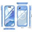 Etui do iPhone Air, Shockproof, ze szkłem, do MagSafe, niebieskie