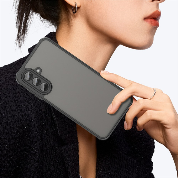 Etui Matt Case do Samsung Galaxy A17 5G, przydymione z czarnymi bokami