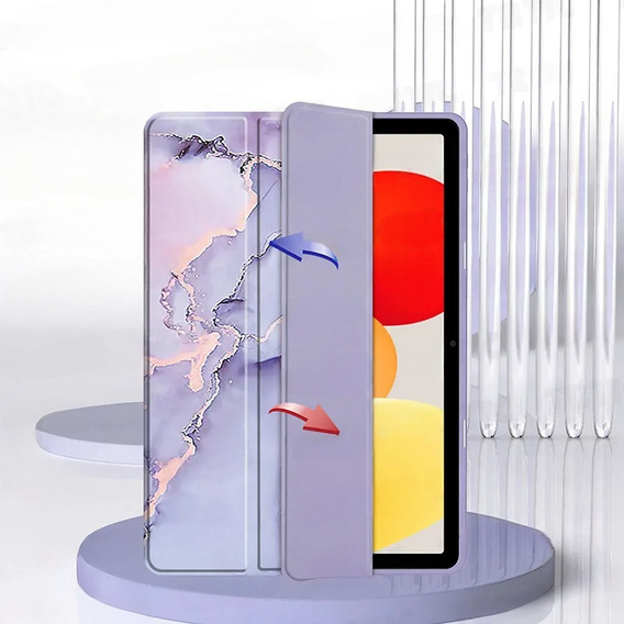 Etui Smartcase Hybrid do Xiaomi Redmi Pad SE 11", z miejscem na rysik – fioletowe Marble