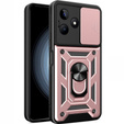 Zestaw Etui pancerne do Realme C53 4G, CamShield Slide, różowe rose gold + Szkło