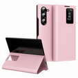 Etui z klapką do Samsung Z Fold5 5G, Smart View Wallet, różowe