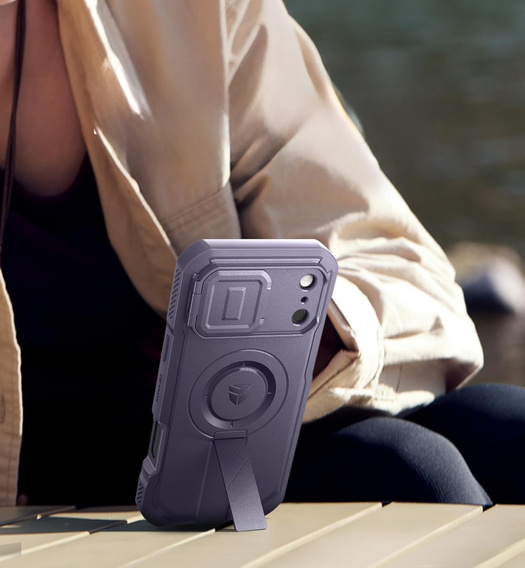 Etui Dexnor pancerne z podstawką i przesłoną aparatu, do MagSafe do iPhone 17 Pro Max