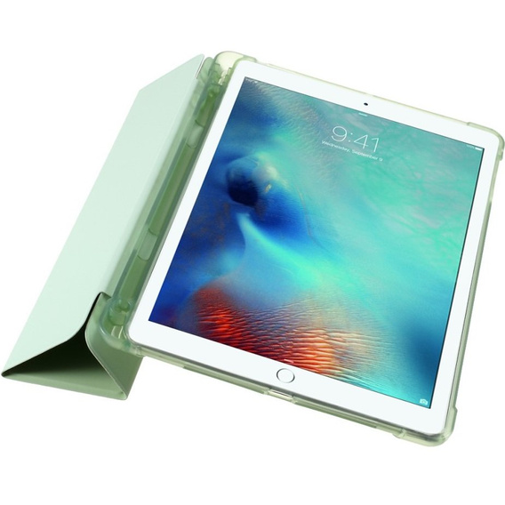Etui do iPad 9.7" 2018/2017 (6/5 gen.) / Air 2/1 9.7" 2014/2013, Smartcase z miejscem na rysik, Zielone - jasne