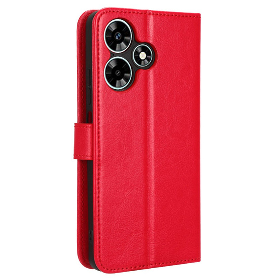 Etui z klapką do Infinix Hot 30i, Crazy Horse Wallet, czerwone