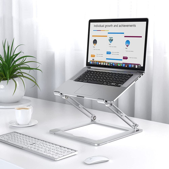 Aluminiowa podstawka do laptopa, stojak Tech-Protect - Srebrny