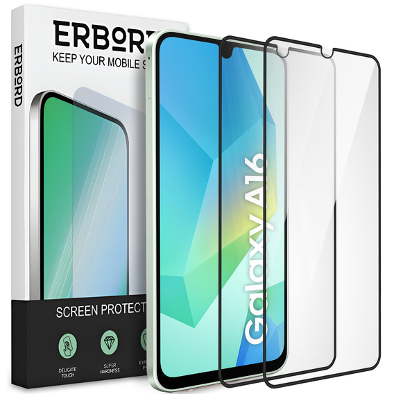 2x Szkło Hartowane ERBORD 3D do Samsung Galaxy A16 5G – zakrzywione szkło na cały ekran