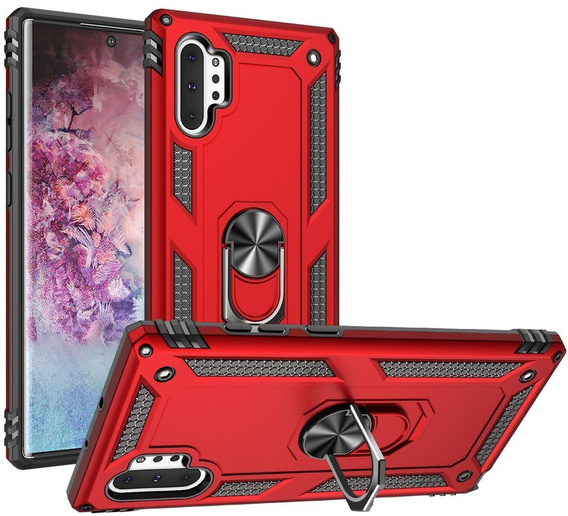 Etui pancerne do Samsung Galaxy Note 10+ Plus, Nox Case Ring, czerwone