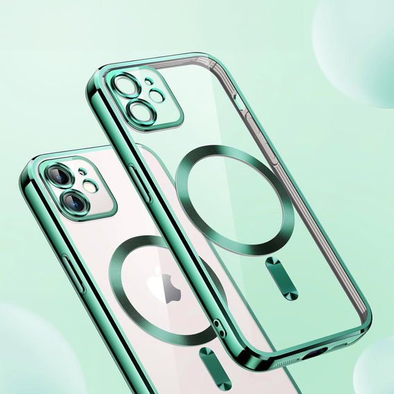 Etui do iPhone 11, Electro MagSafe, zielone + Szkło na ekran