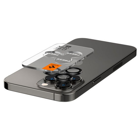 2x Spigen OPTIK.TR "EZ FIT", Szkło Hartowane na Aparat do iPhone 16 Pro / 16 Pro Max / 15 Pro / 15 Pro Max / 14 Pro / 14 Pro Max, Black