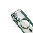 Etui z klapką do Samsung Galaxy S22 5G, RFID Wallet MagSafe z ochroną aparatu, zielone