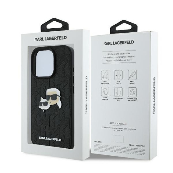 Etui Karl Lagerfeld Hardcase Monogram Karl & Choupette Head Pin do iPhone 16 Pro