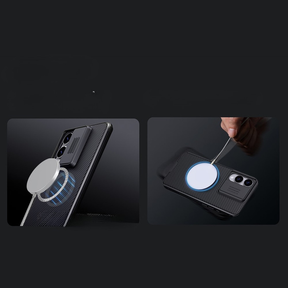 Etui Nillkin do Samsung Galaxy S25 Edge, CamShield Pro MagSafe, czarne