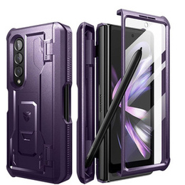 Etui pancerne do Samsung Galaxy Z Fold 4 5G, Dexnor Full Body S-Pen Slot, fioletowe
