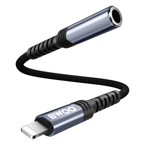 BWOO Adapter AUX 3.5mm - Lightning, czarny