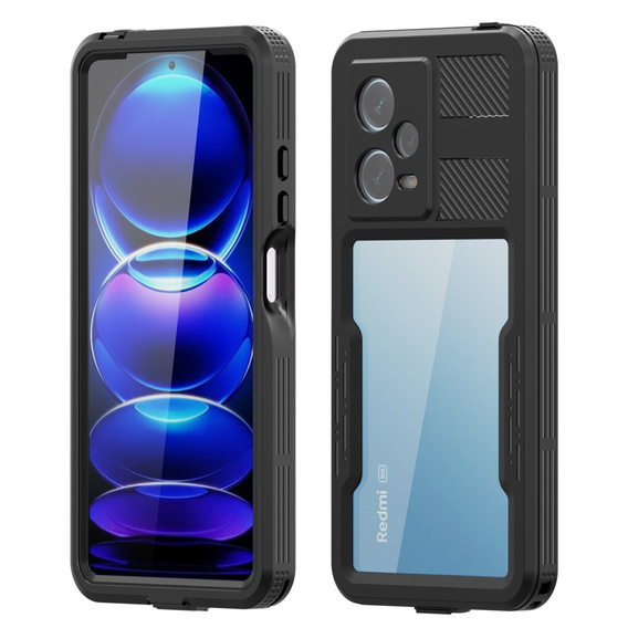 Etui Wodoodporne IP68 do Xiaomi Redmi Note 12 Pro 5G, Redpepper, czarne