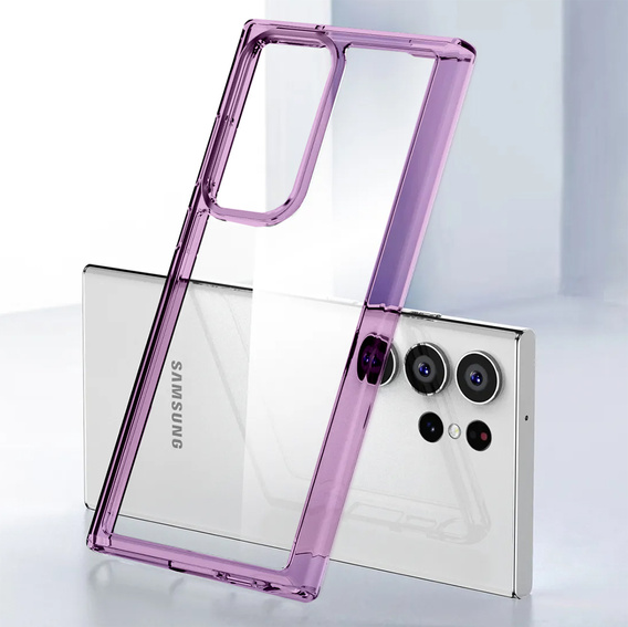Etui do Samsung Galaxy S23 Ultra, Fusion Hybrid, przezroczyste / fioletowe
