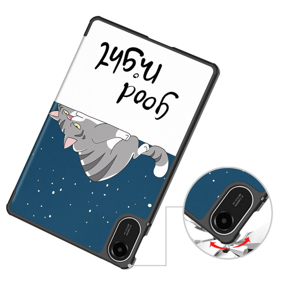 Etui z klapką i motywem kota do Xiaomi Redmi Pad 2