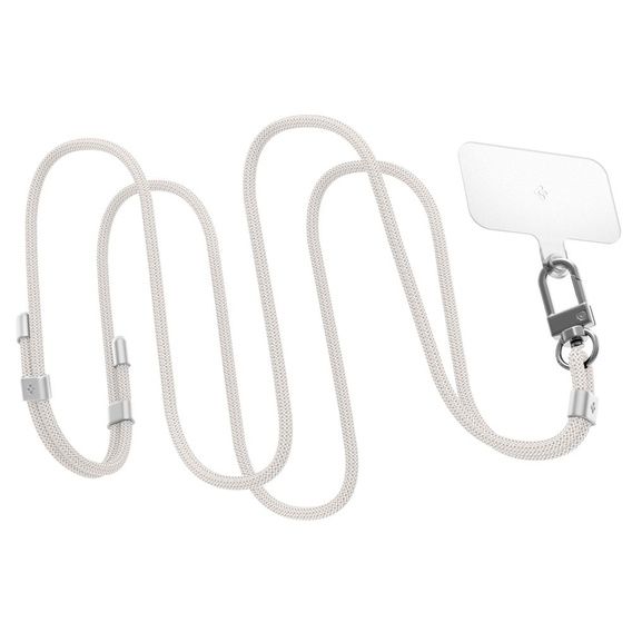 Smycz do telefonu Spigen Crossbody Strap + Wrist Strap + ConTag,  biała