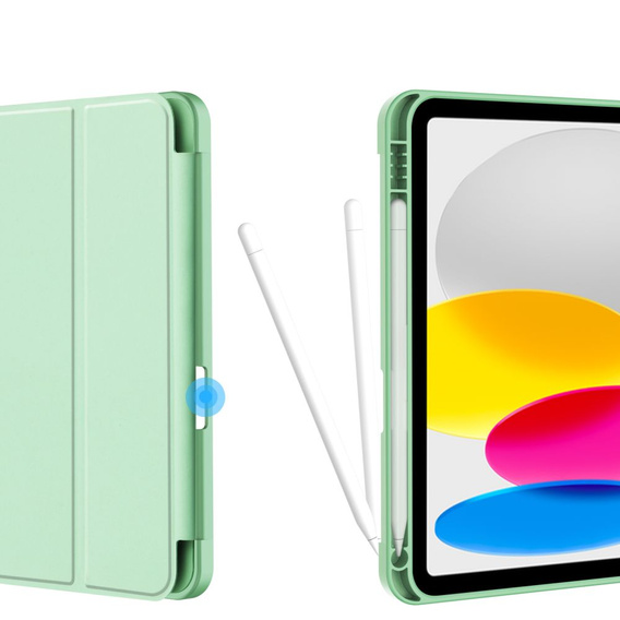 Etui do iPad 11" 2025 A16 (11 gen.) / iPad 10.9" 2022 (10 gen.), Smart Pencil, z miejscem na rysik, zielone