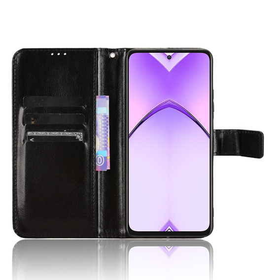 Etui z klapką do Oppo A80, Crazy Horse Wallet, czarne