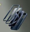 Etui pancerne do iPhone 15 Pro Max, Dexnor CamProtect MagSafe, granatowe (Dwie ramki)