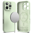 Etui Ringke do iPhone 16 Pro Max, Silicone MagSafe, zielone + Szkło Hartowane 9H