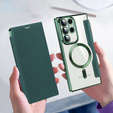 Etui z klapką do Samsung Galaxy S23 Ultra, RFID Wallet MagSafe z ochroną aparatu, zielone