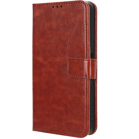 Etui z klapką do Honor 90 Lite 5G, Crazy Horse Wallet, brązowe