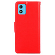 Etui z klapką do TCL 305i, PU Leather Wallet Case, czerwone