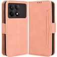 Etui z klapką do Xiaomi Poco F6 Pro, Card Slot, różowe