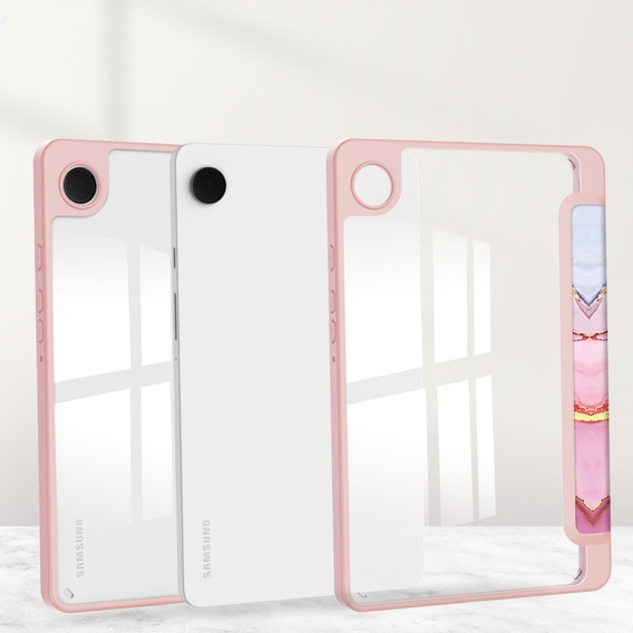 Etui Smartcase Hybrid do Samsung Galaxy Tab A9, z miejscem na rysik – różowe Marble