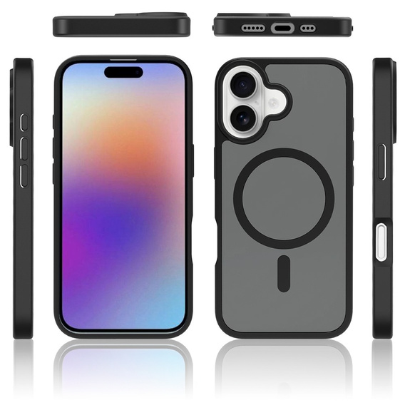 Etui Matt Case do iPhone 17, do MagSafe, półprzezroczyste czarne