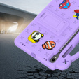 Etui do Samsung Galaxy Tab S7/S8/S9, Cute Patterns, z podstawką, Fioletowe