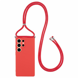 Etui  do Samsung Galaxy S25 Ultra z paskiem na ramię– czerwone