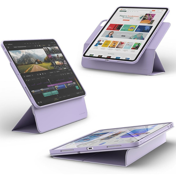 Dexnor – magnetyczne etui z podstawką do iPad Pro 13" 2024 (7. generacji) - fioletowe