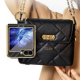 Etui do Samsung Galaxy Z Flip7 FE / Z Flip6, Leather Ring, czarne