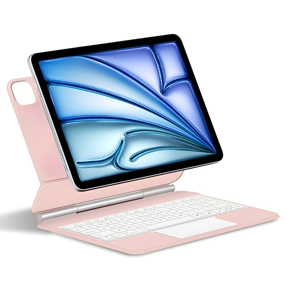 Etui z klawiaturą do iPad Air 13" 2025/2024 (7/6 gen.), Magnetic Keyboard Touchpad, różowe