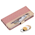 Etui z klapką do Samsung Galaxy A54 5G, Wallet Pocket Zipper Lace, różowe