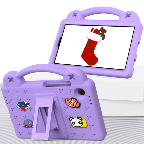 Etui do Samsung Galaxy Tab A9, Cute Patterns, z podstawką, Fioletowe