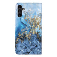 Etui z klapką do Samsung Galaxy A14 4G/5G, Wallet, Marble niebieskie