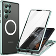 Etui Magnetic Dual Glass MagSafe do Samsung Galaxy S22 Ultra, zielone