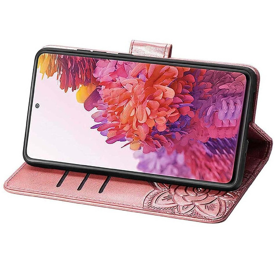 Etui z klapką do Realme Note 50, Butterfly, różowe rose gold