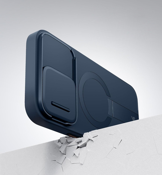 Magnetyczne etui ochronne SURITCH z podstawką i osłoną aparatu – do iPhone 16 Pro Max - niebieskie
