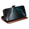 Etui ze skóry z klapką QIALINO Genuine Cow Leather do iPhone 17 Pro, brązowy